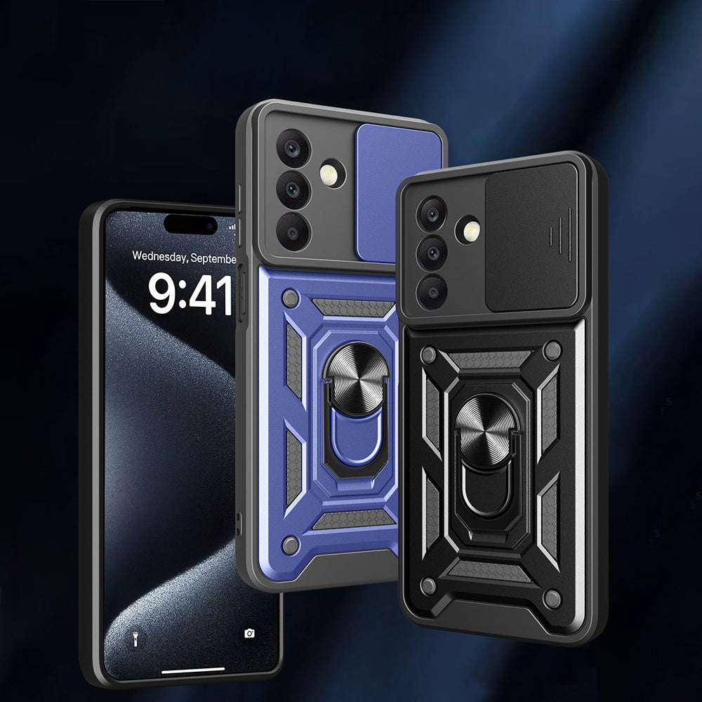 Galaxy A26 Case Magnetic Stand Camera Protection Zore Sliding Vega Cover Black