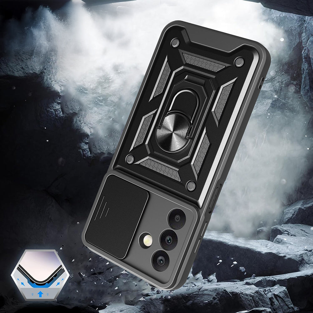 Galaxy A26 Case Magnetic Stand Camera Protection Zore Sliding Vega Cover Black