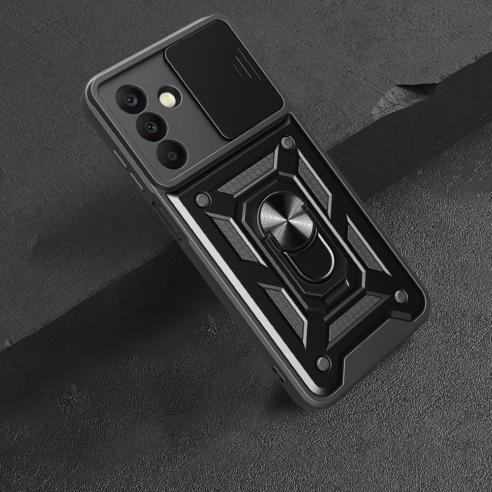 Galaxy A26 Kılıf Magnetik Standlı Kamera Korumalı Zore Sürgülü Vega Kapak Mavi