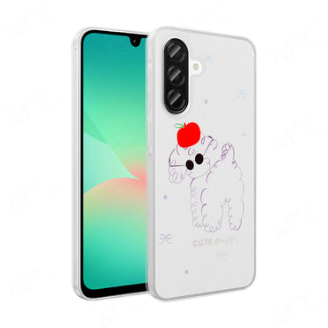 Galaxy A26 Case Transparent Figured Zore Folk Hard Cover Cute Dog 