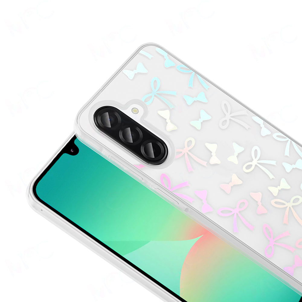 Galaxy A26 Case Transparent Figured Zore Folk Hard Cover Bow 