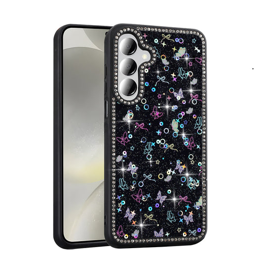 Galaxy A26 Case Stone and Glitter Design Zore Azra Cover Black 