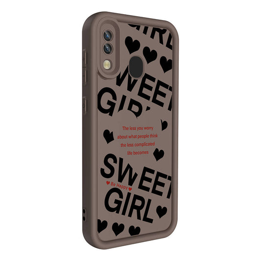 Galaxy A30 Case Camera Protection Printed Back Surface Zore Classy Cover Black 