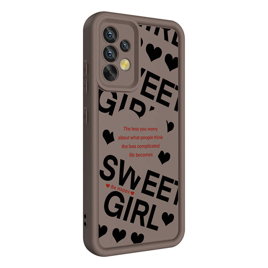 Galaxy A32 4G Case Camera Protection Printed Back Surface Zore Classy Cover Black 