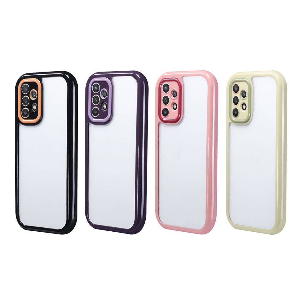 Galaxy A32 4G Case Camera Protection Colorful Edge and Frame Design Zore Vitamin Cover Plum 