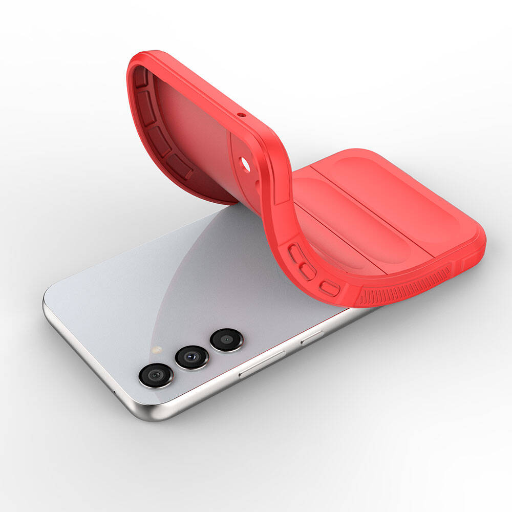 Galaxy A34 Case Flexible TPU Hollow Back Surface Design Zore Ethnic Silicone Cover Red