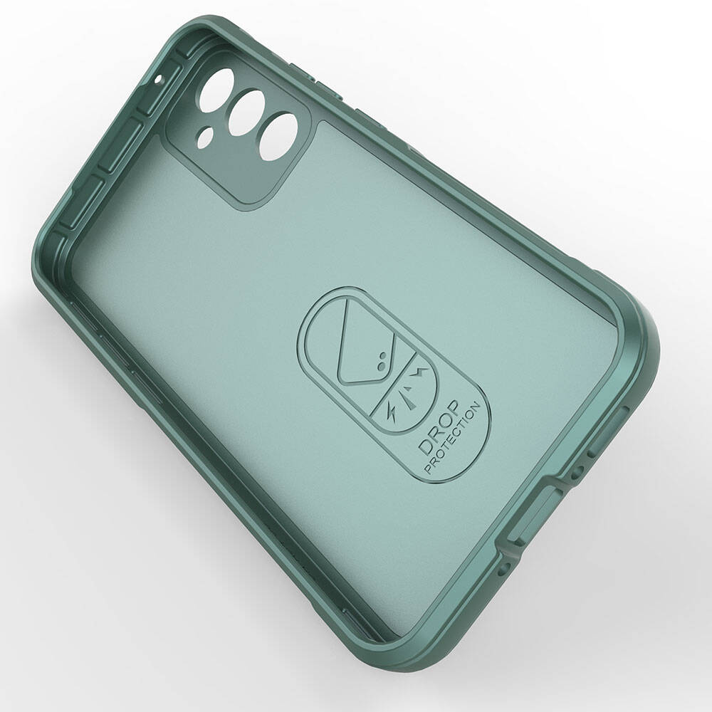 Galaxy A34 Case Flexible TPU Hollow Back Surface Design Zore Ethnic Silicone Cover Dark Green