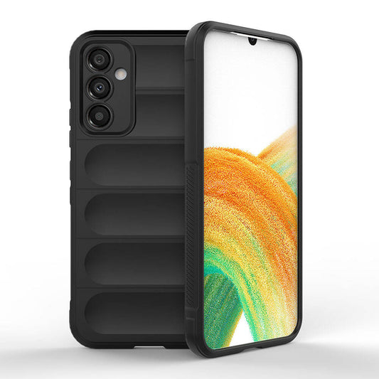 Galaxy A34 Case Flexible TPU Hollow Back Surface Design Zore Ethnic Silicone Cover Black