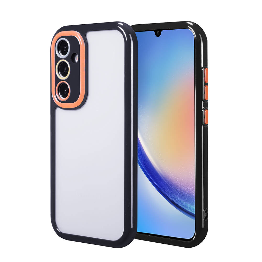 Galaxy A34 Case Camera Protection Colorful Edge and Frame Design Zore Vitamin Cover Black 