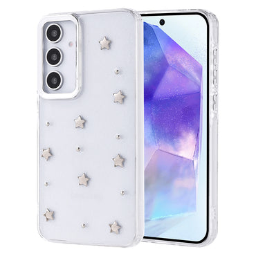 Galaxy A35 Kılıf Airbag Tasarımlı Simli Şeffaf Zore Kutup Kapak Fiyonk