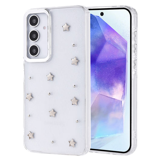 Galaxy A35 Case Airbag Design Glitter Transparent Zore Polar Star Cover 