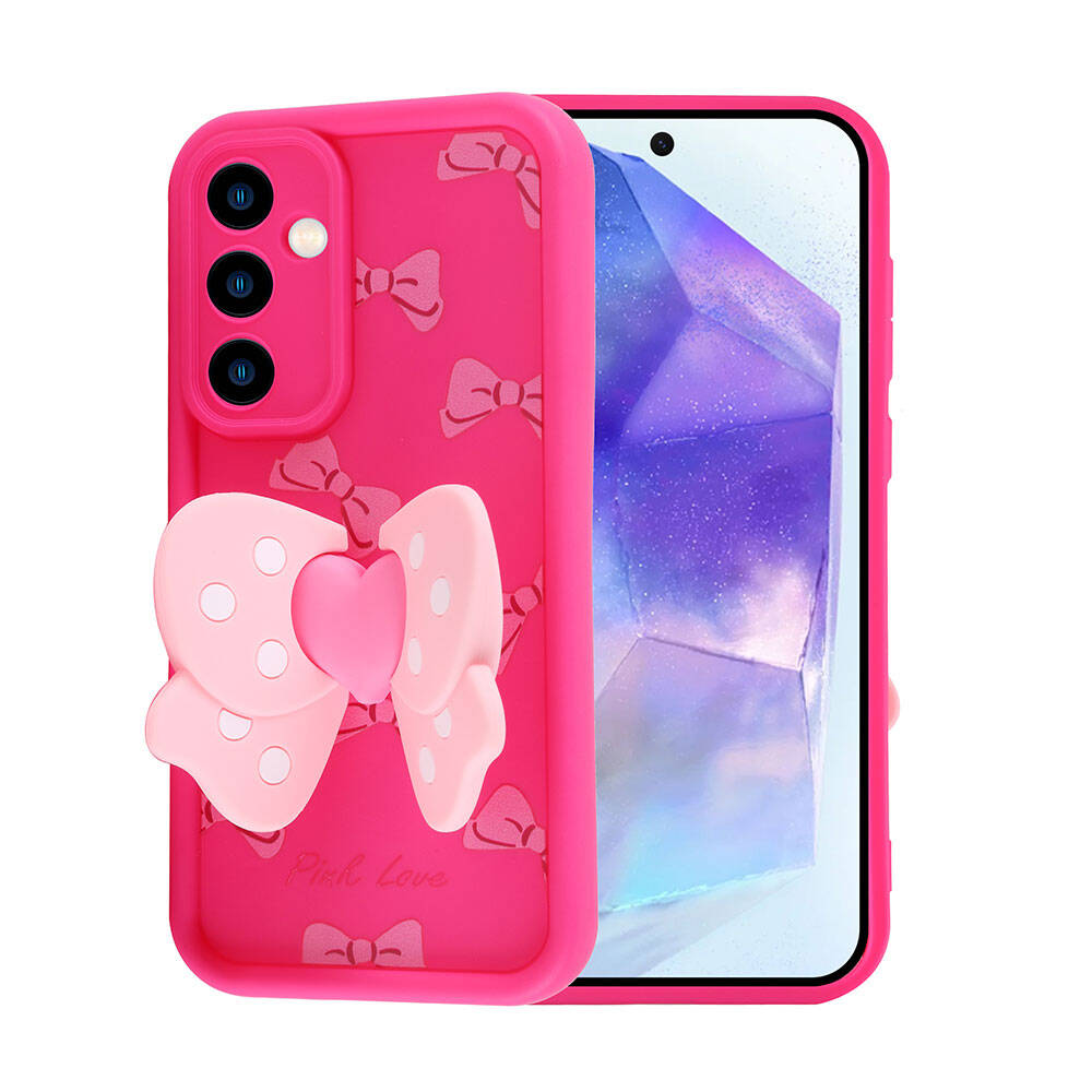 Galaxy A35 Case Camera Protection Figure Design Zore Cover Pink Open