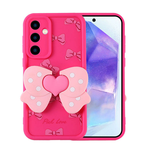 Galaxy A35 Case Camera Protection Figure Design Zore Cover Pink Dark