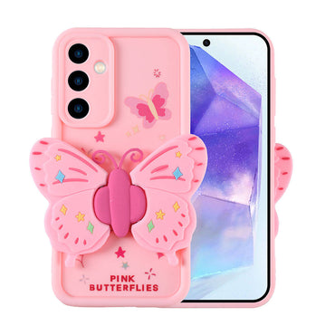 Galaxy A35 Case Camera Protection Figure Design Zore Cover Pink Dark