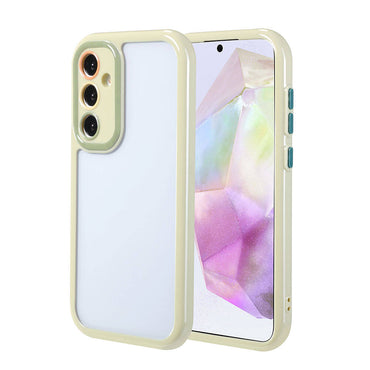 Galaxy A35 Case Camera Protection Colorful Edge and Frame Design Zore Vitamin Cover Green 