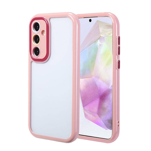 Galaxy A35 Case Camera Protection Colorful Edge and Frame Design Zore Vitamin Cover Plum 