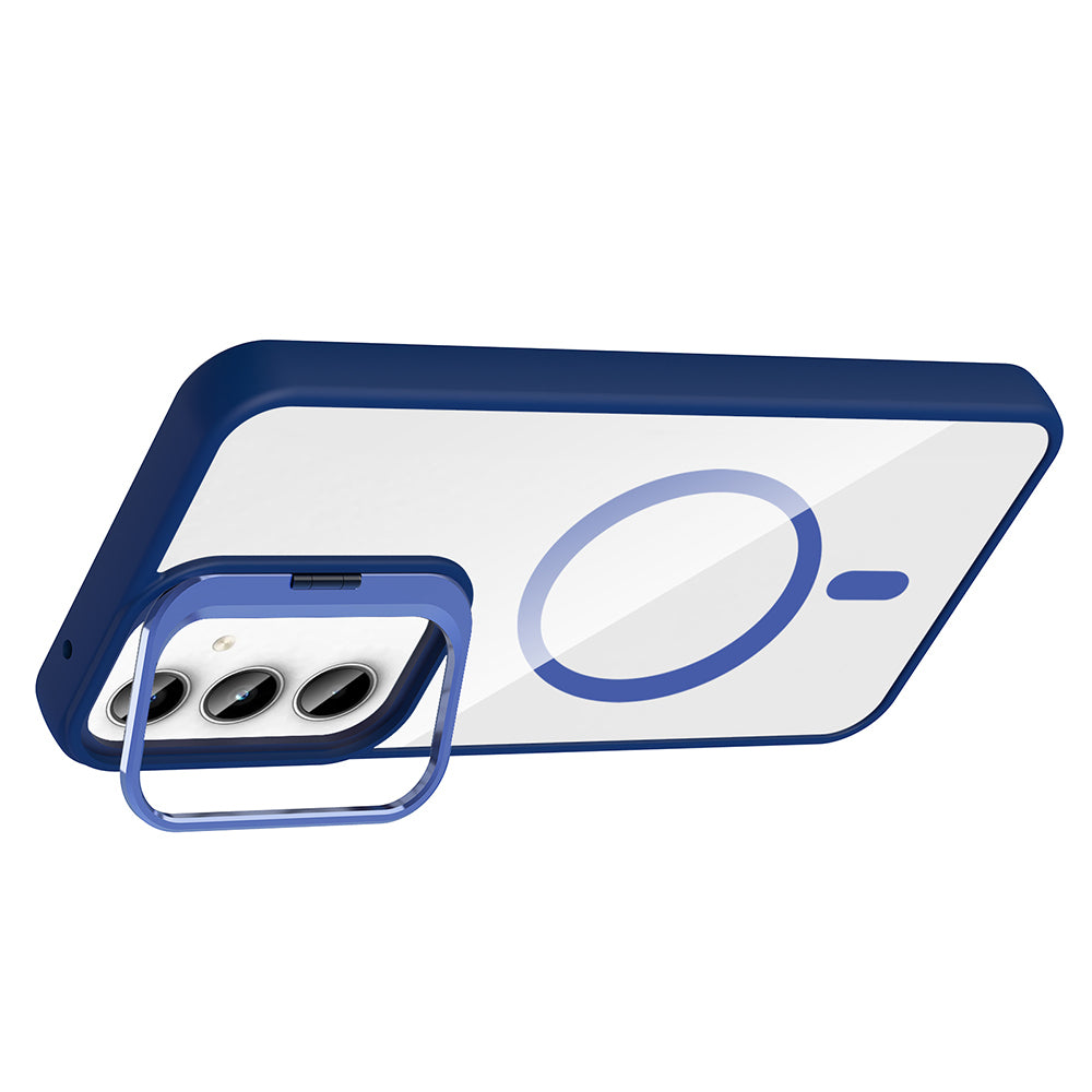 Galaxy A35 Case with Stand and Camera Lens Gift, M-Safe Charging Function, Zore Etro Cover Desert Titanium 