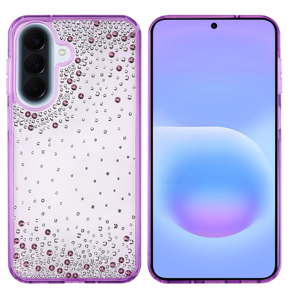 Galaxy A36 Kılıf Airbag Tasarımlı Damla Taşlı Şeffaf Zore Pera Silikon Kapak