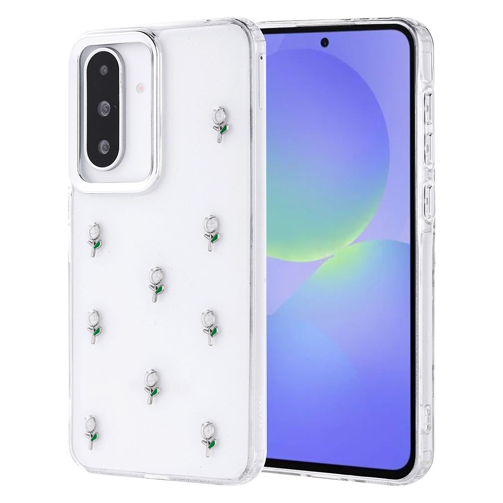 Galaxy A36 Case Airbag Design Glitter Transparent Zore Polar Cover Tulip 