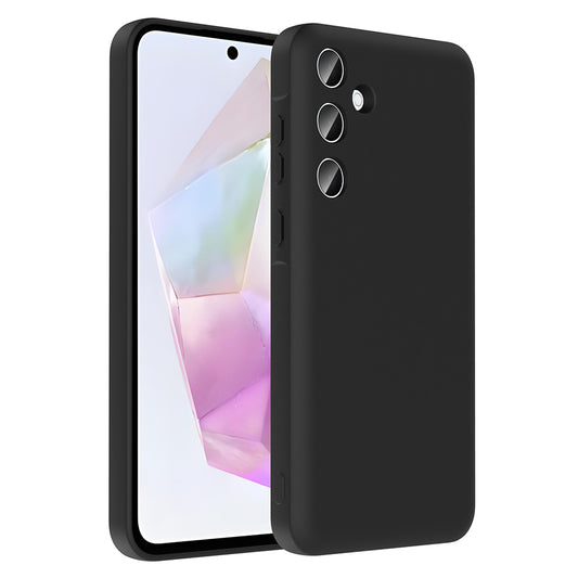 Galaxy A36 Kılıf Kamera Korumalı Kartlık Hazneli Zore Vitra Kapak Siyah