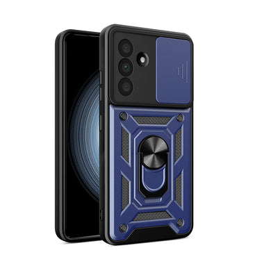 Galaxy A36 Kılıf Magnetik Standlı Kamera Korumalı Zore Sürgülü Vega Kapak Siyah