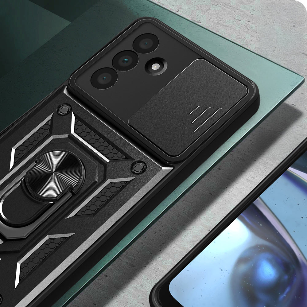 Galaxy A36 Case Magnetic Stand Camera Protection Zore Sliding Vega Cover Black