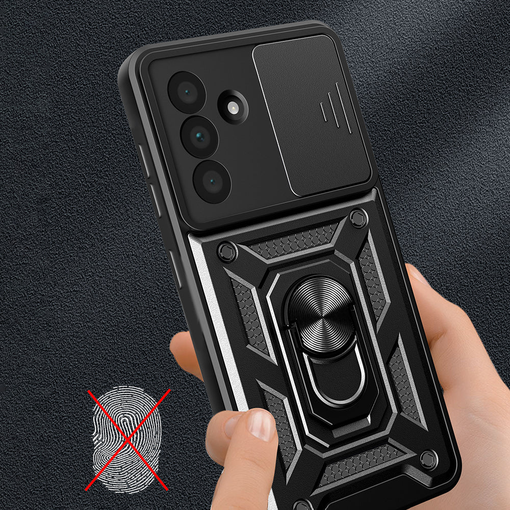 Galaxy A36 Case Magnetic Stand Camera Protection Zore Sliding Vega Cover Black