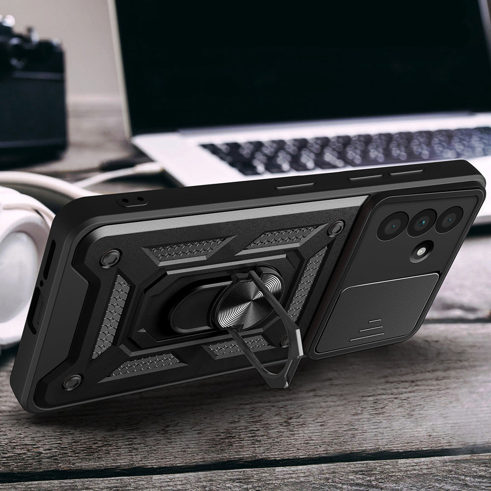 Galaxy A36 Case Magnetic Stand Camera Protection Zore Sliding Vega Cover Black