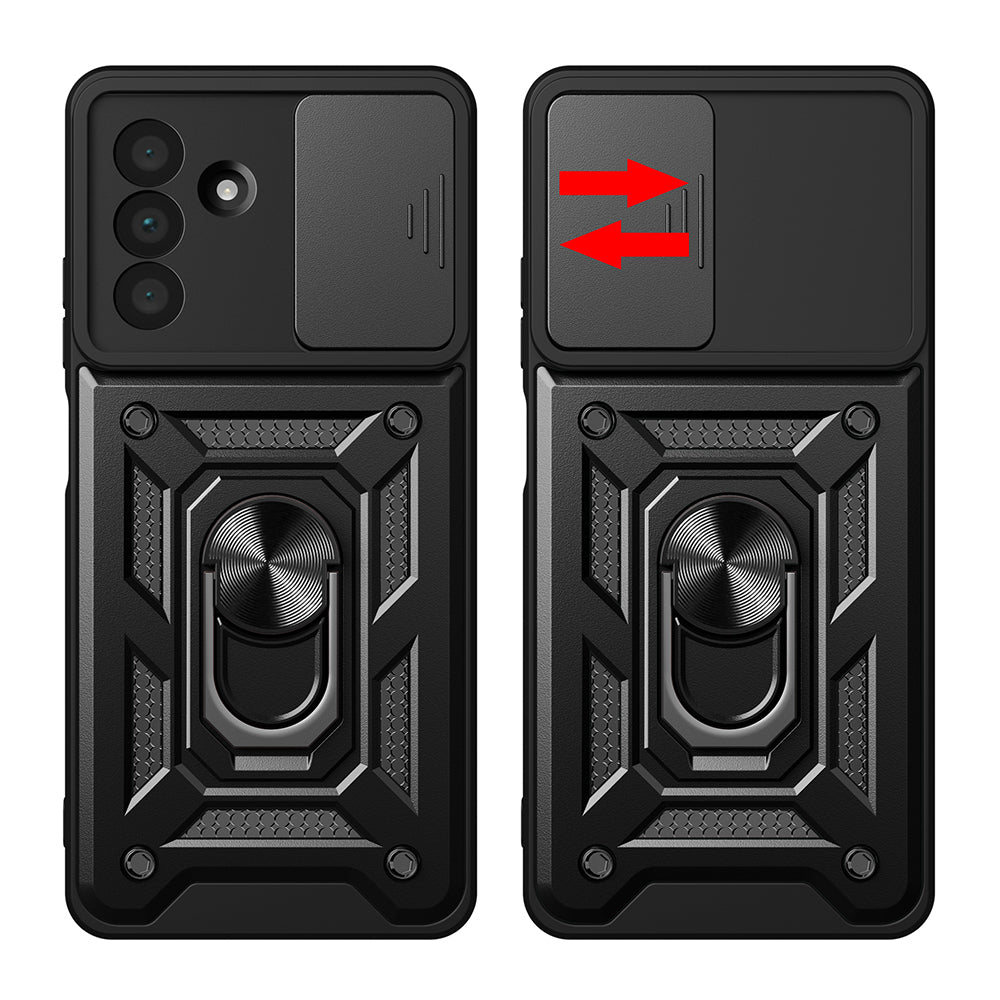 Galaxy A36 Case Magnetic Stand Camera Protection Zore Sliding Vega Cover Black