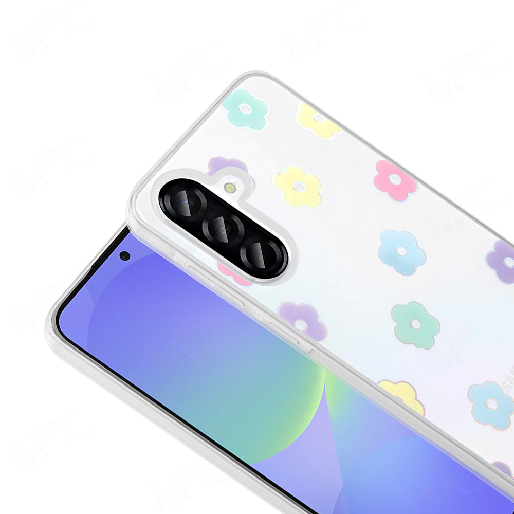 Galaxy A36 Case Transparent Figured Zore Folk Hard Cover Heart 