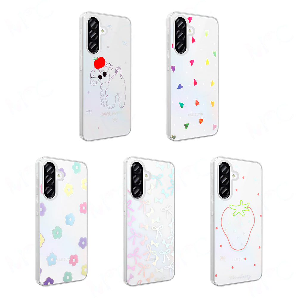 Galaxy A36 Case Transparent Figured Zore Folk Hard Cover Cute Dog 