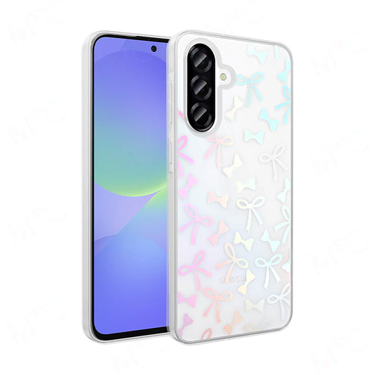 Galaxy A36 Case Transparent Figured Zore Folk Hard Cover Bow 