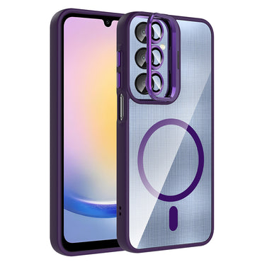 Galaxy A36 Case with Stand and Camera Lens Gift Zore Etro Cover Gray 