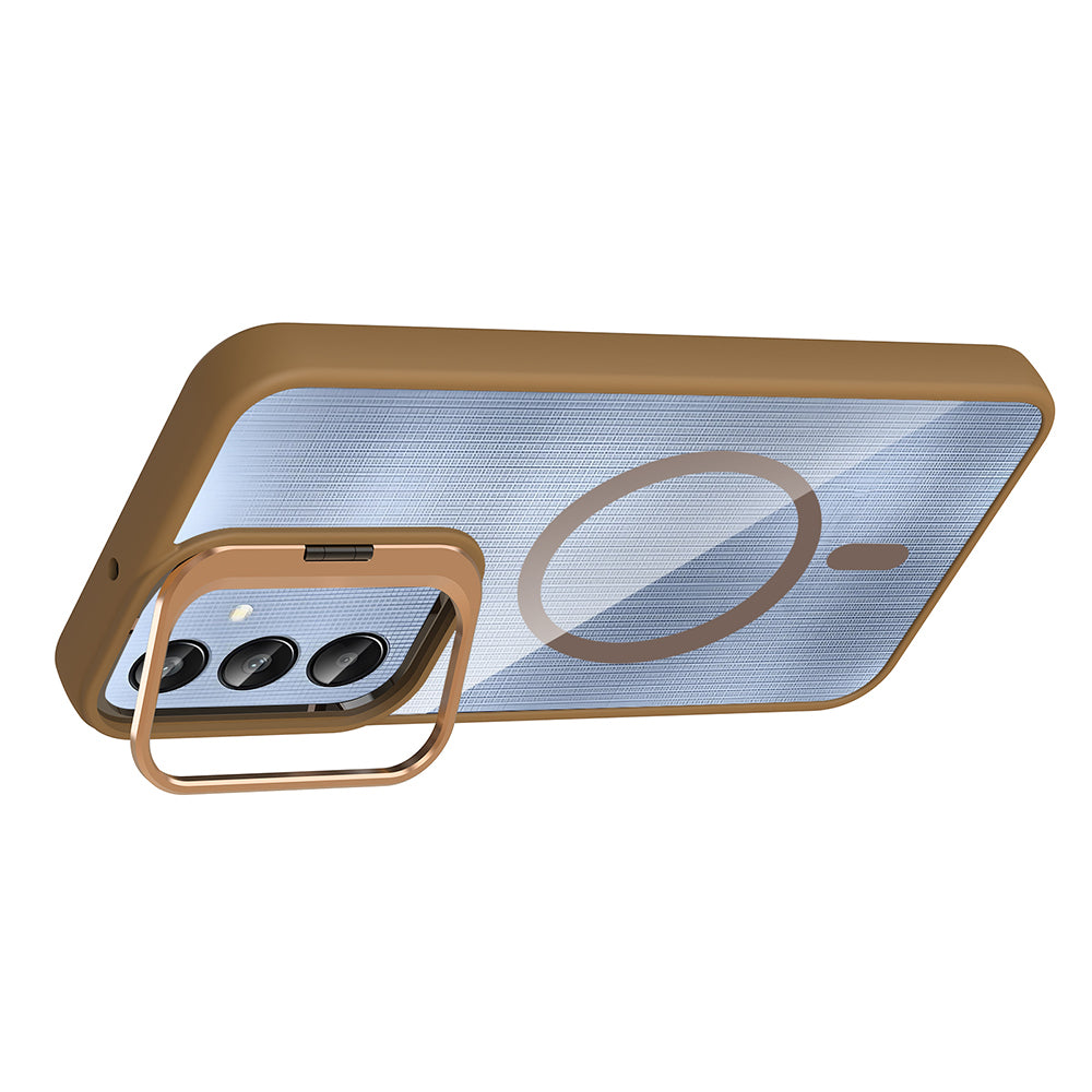 Galaxy A36 Case with Stand and Camera Lens Gift Zore Etro Cover Gray 