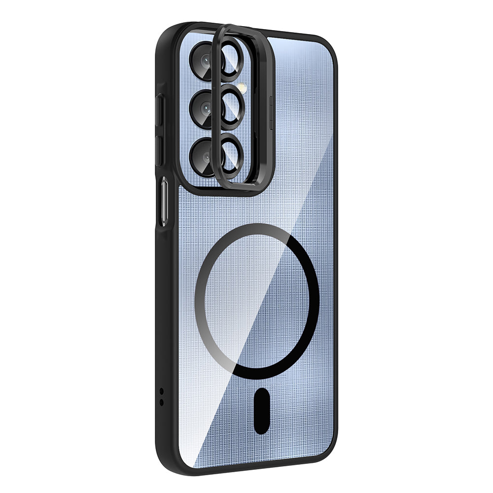 Galaxy A36 Case with Stand and Camera Lens Gift Zore Etro Cover Gray 