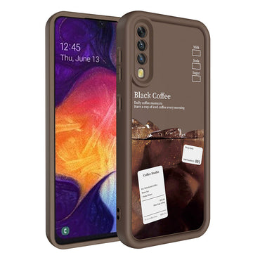 Galaxy A50 Case Camera Protection Printed Back Surface Zore Classy Cover White 