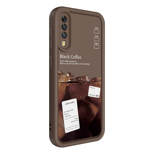 Galaxy A50 Case Camera Protection Printed Back Surface Zore Classy Cover Dark Brown 