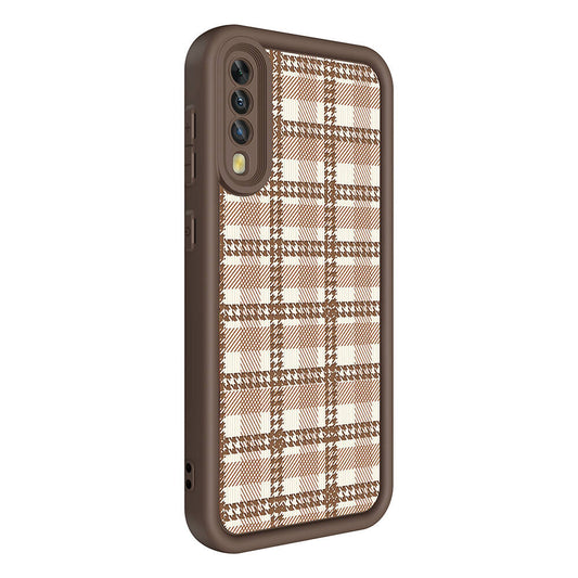 Galaxy A50 Case Camera Protection Printed Back Surface Zore Classy Cover Light Brown 