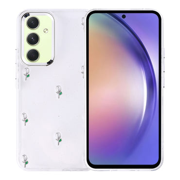 Galaxy A54 Case Airbag Design Glitter Transparent Zore Polar Cover Cherry