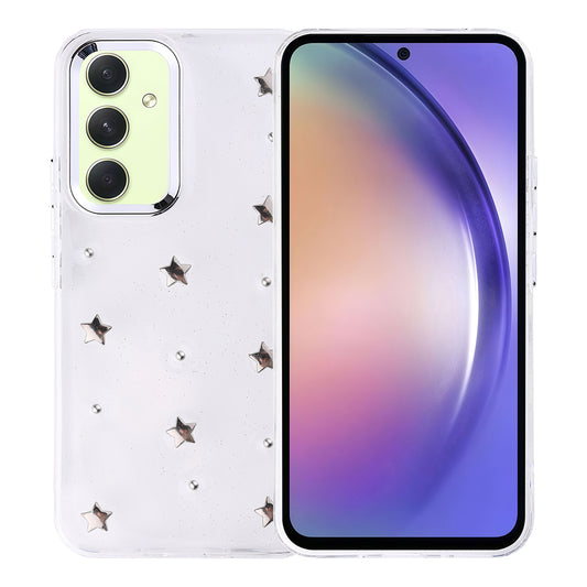 Galaxy A54 Case Airbag Design Glitter Transparent Zore Polar Star Cover