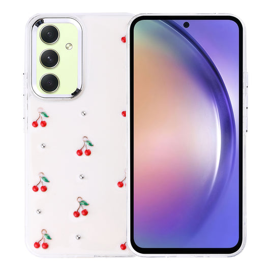 Galaxy A54 Case Airbag Design Glitter Transparent Zore Polar Cover Cherry