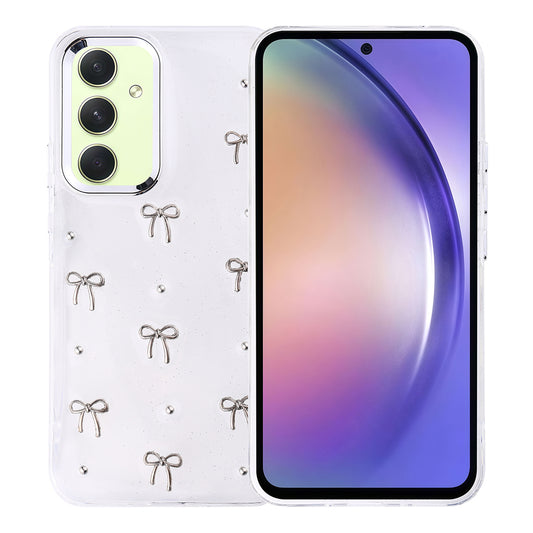 Galaxy A54 Case Airbag Design Glitter Transparent Zore Polar Cover Bow