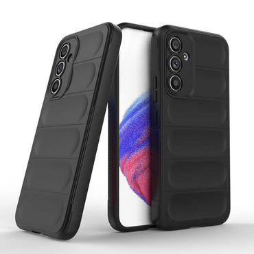 Galaxy A54 Case Flexible TPU Hollow Back Surface Design Zore Ethnic Silicone Cover Navy Blue