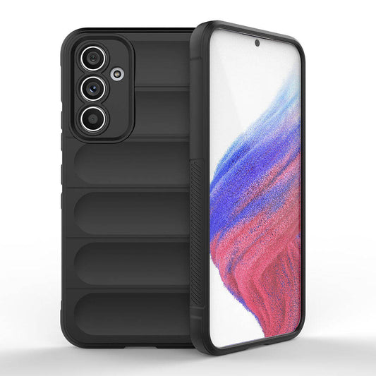Galaxy A54 Case Flexible TPU Hollow Back Surface Design Zore Ethnic Silicone Cover Black 