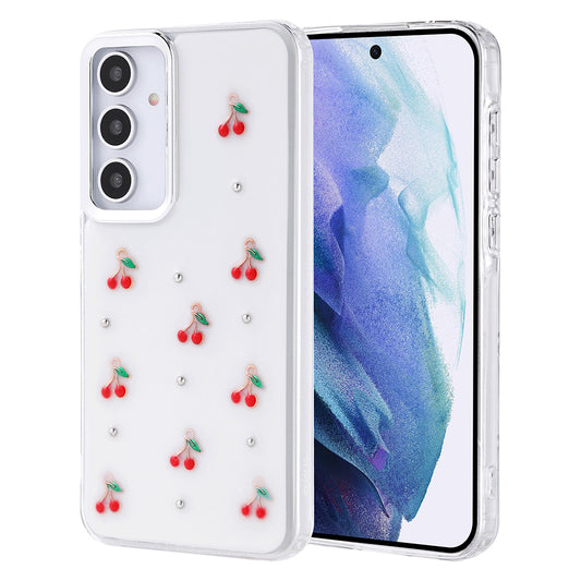 Galaxy A55 Case Airbag Design Glitter Transparent Zore Polar Cover Cherry 