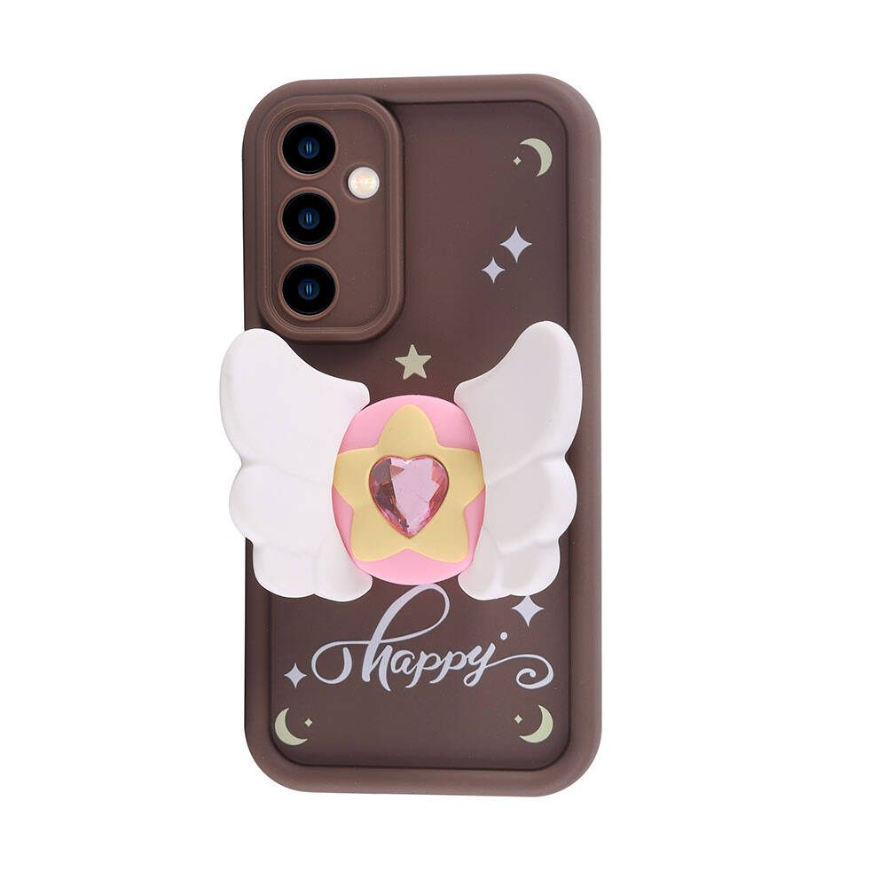 Galaxy A55 Case Camera Protection Figure Design Zore Cover Pink Open