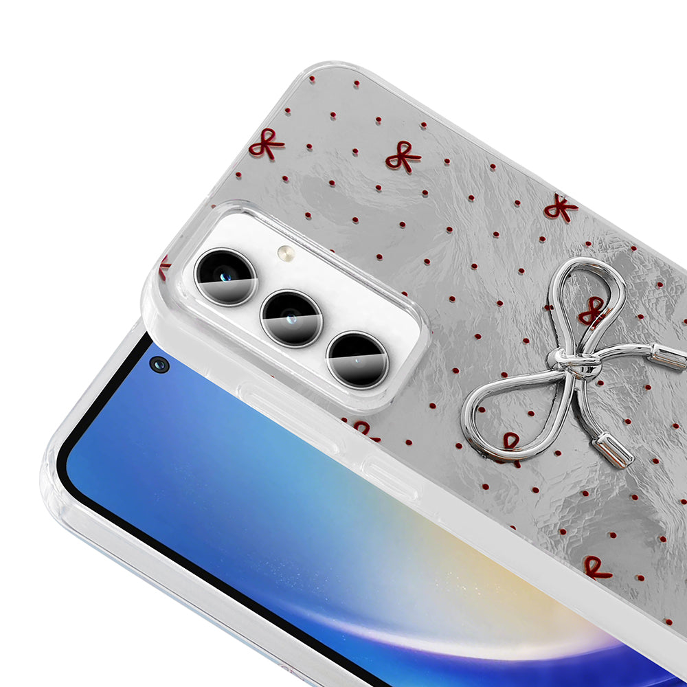 Galaxy A55 Case Camera Protection Figured Zore Ponti Silicone Cover White 