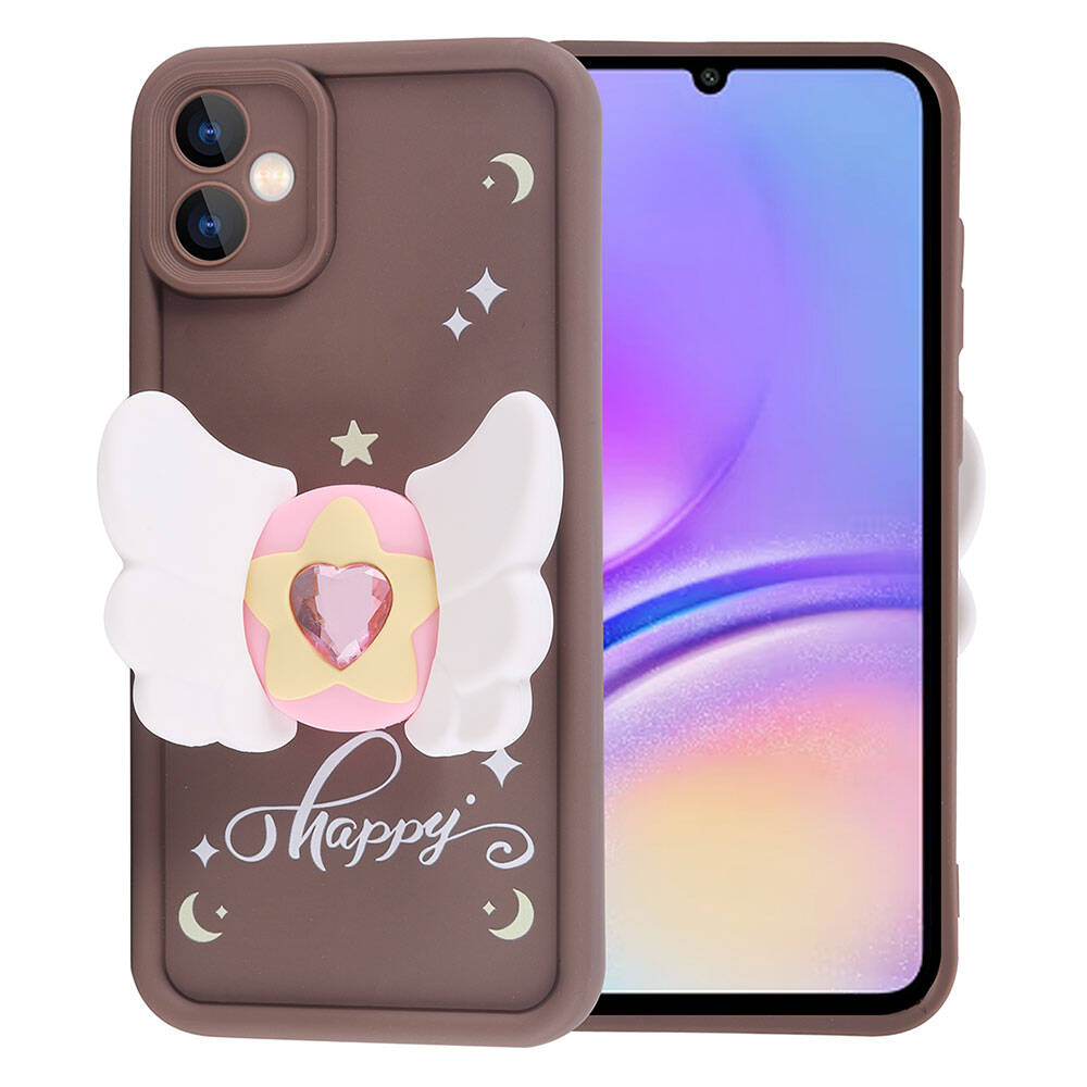 Galaxy A05 Case Camera Protection Figure Design Zore Cover Pink Dark 