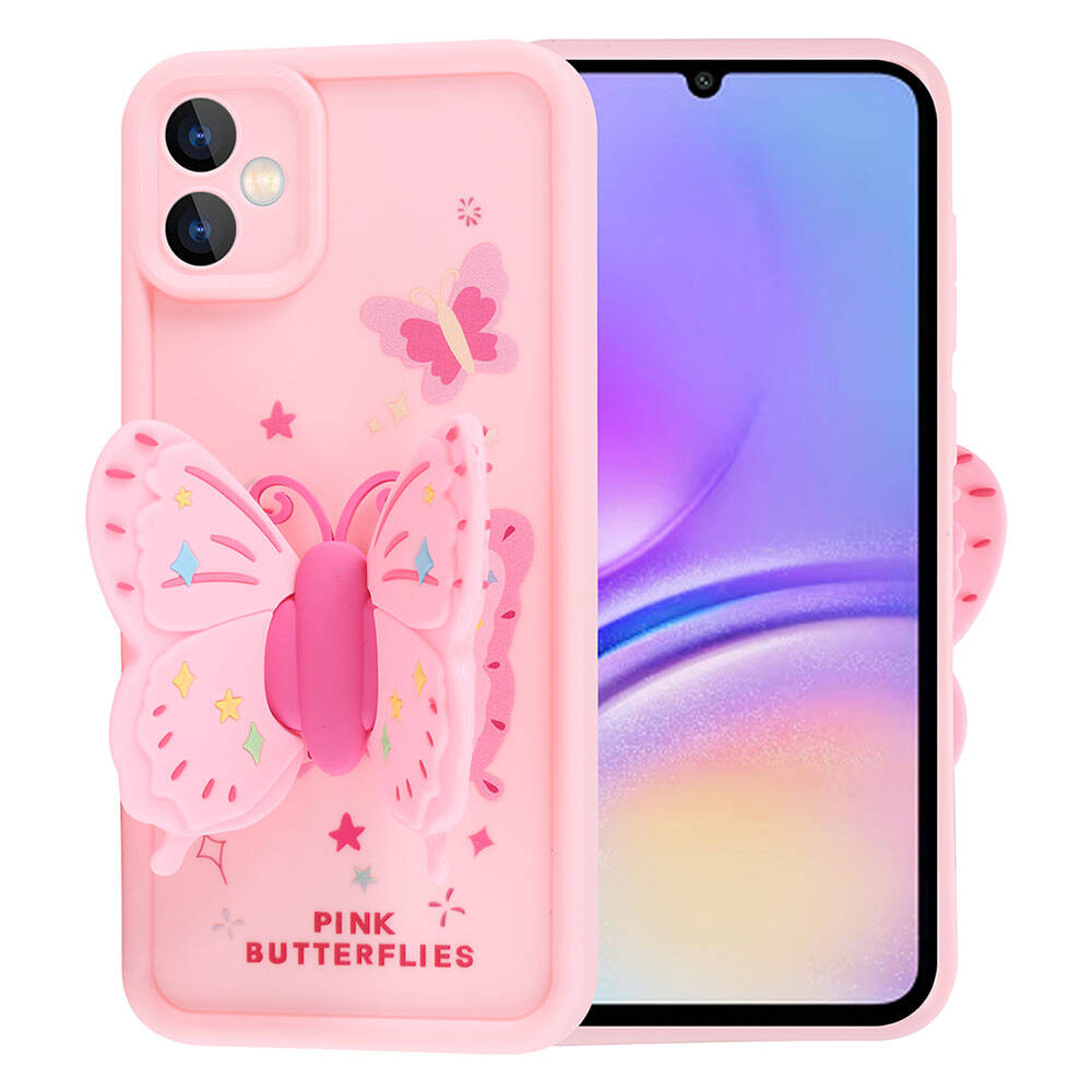Galaxy A05 Case Camera Protection Figure Design Zore Cover Pink Dark 