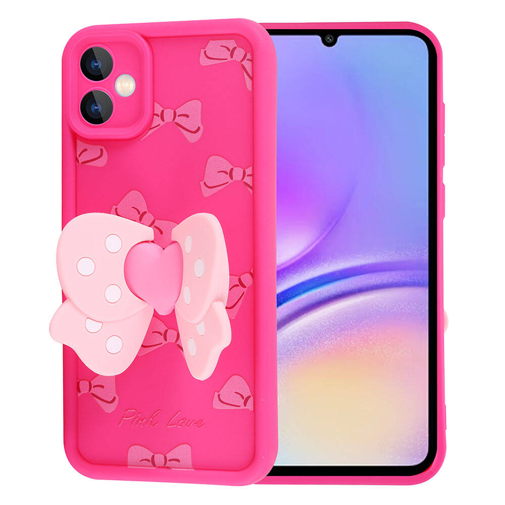 Galaxy A05 Case Camera Protection Figure Design Zore Cover Pink Dark 